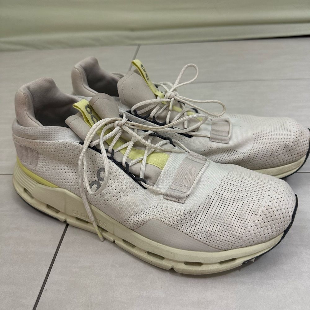 On Clouds Cloudnova White Green Men’s Atheltic Running Tennis Shoes 11